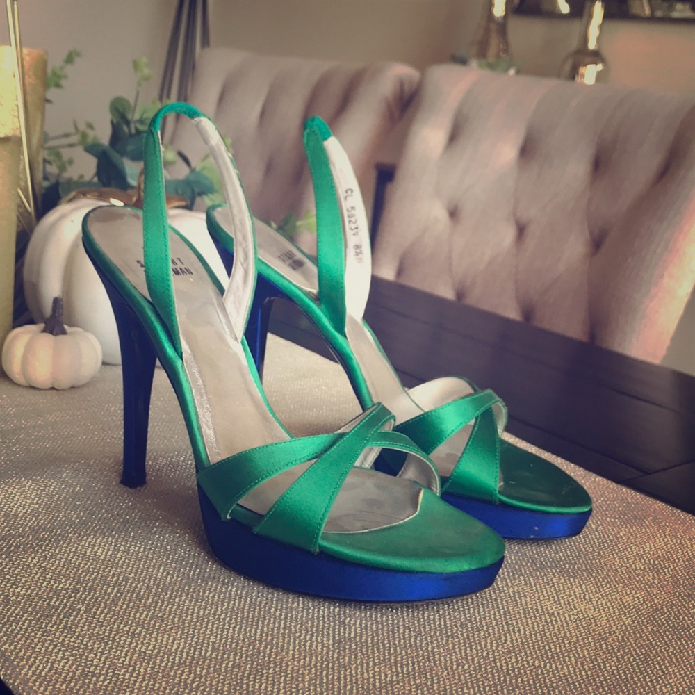 Green and Blue Stuart Weitzman Heels